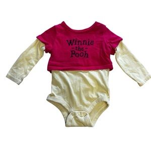 Disney Winnie The Pooh Red Yellow Long Sleeve Onesie Costume Snap Size 6 Months